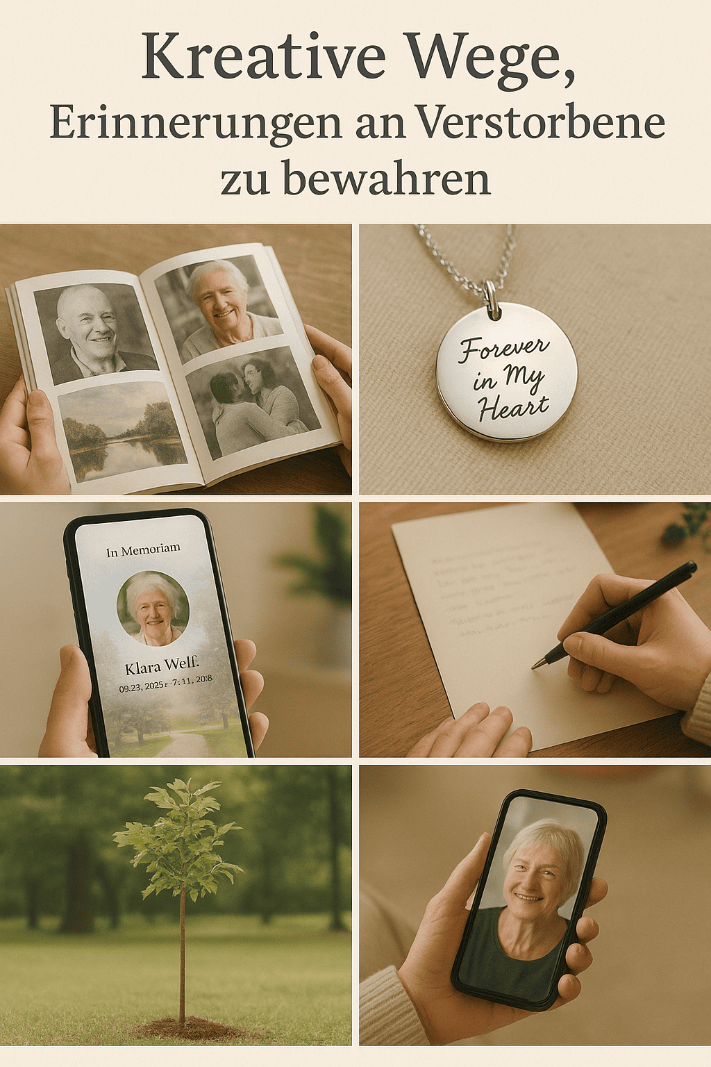 Kreative Wege, Erinnerungen an Verstorbene zu bewahren