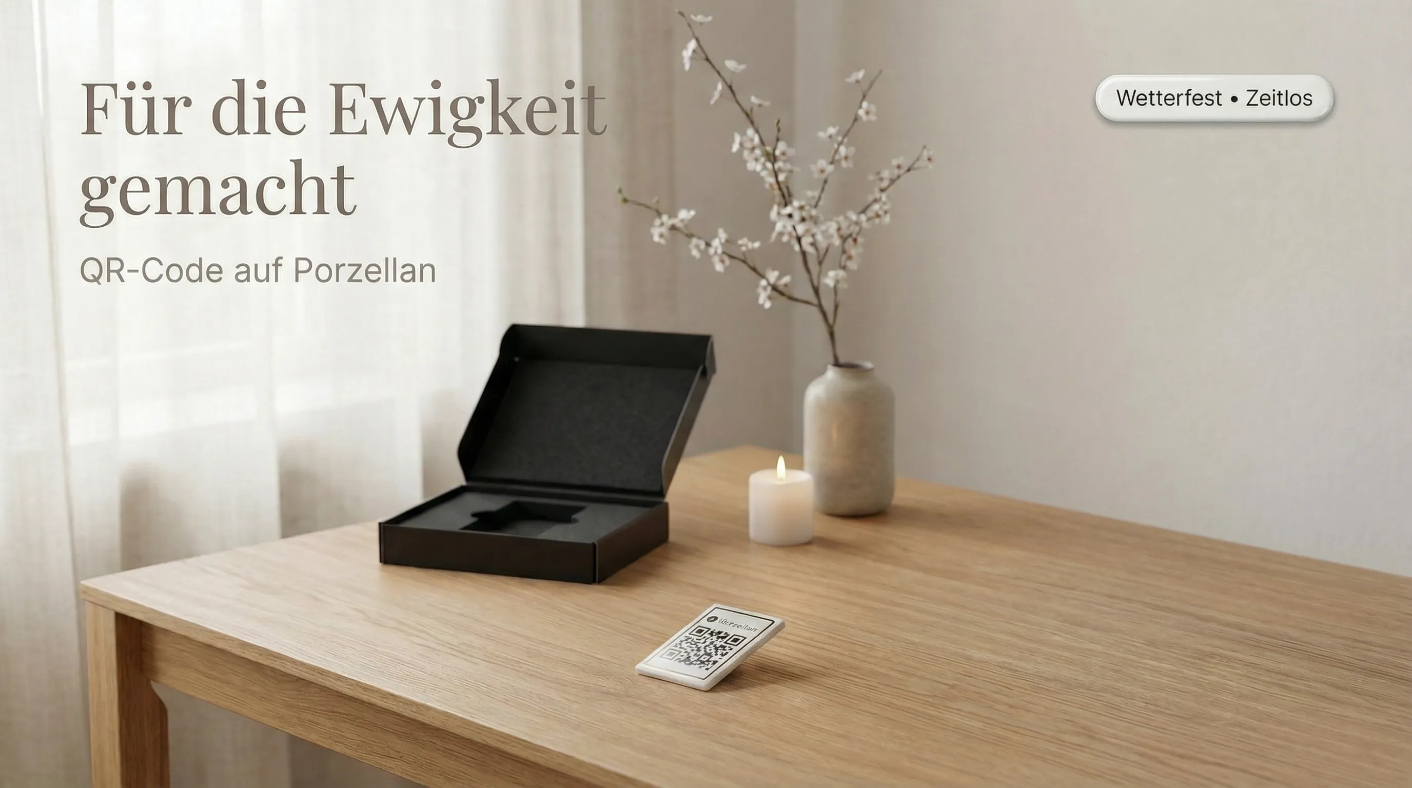 QR-Code auf Porzellan – Digitale Gedenkseite mit QR-Code für Grabstein